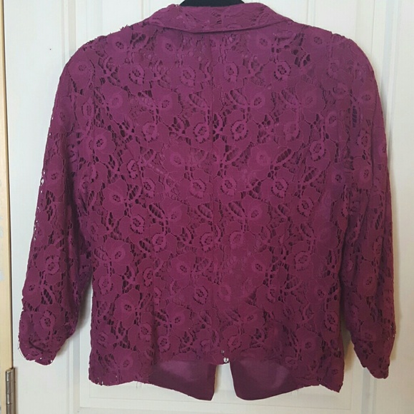 NWOT Stooshy Burgundy/Plum Lace Blazer - Picture 4 of 5